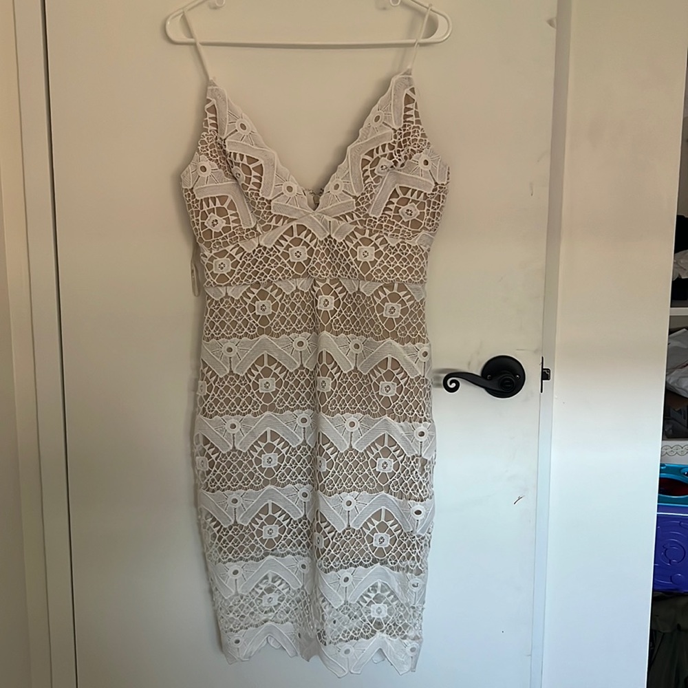 Lulus white crochet dress